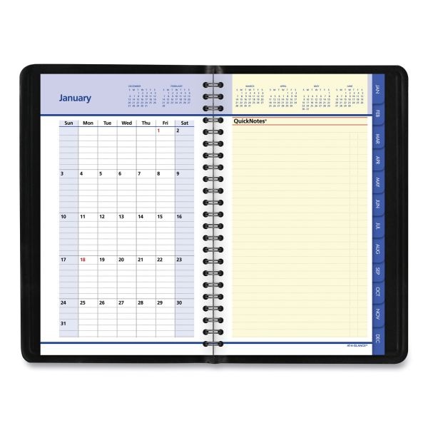 At-A-Glance Quicknotes Weekly Block Format Appointment Book, 8.5 X 5.5, Black Cover, 12-Month (Jan To Dec): 2024