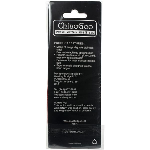 Chiaogoo Red Lace Stainless Circular Knitting Needles 40"