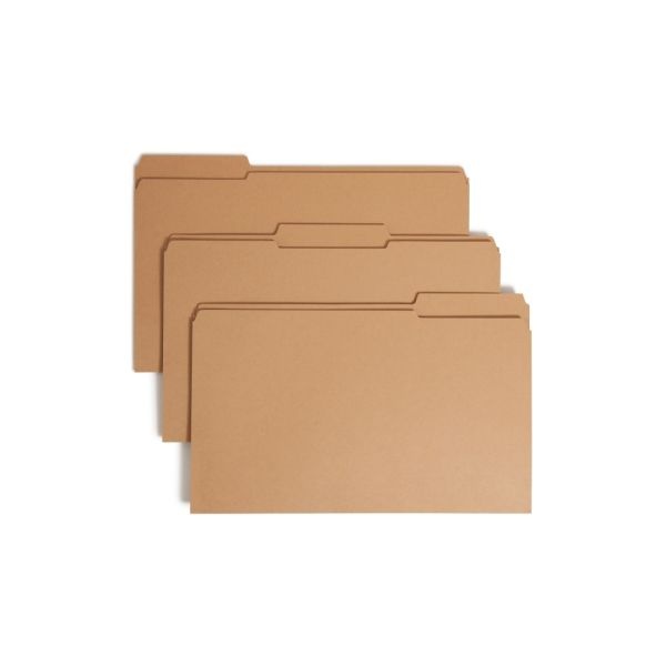 Smead 2-Ply Folders, 1/3 Cut, Legal Size, Kraft, Pack Of 50