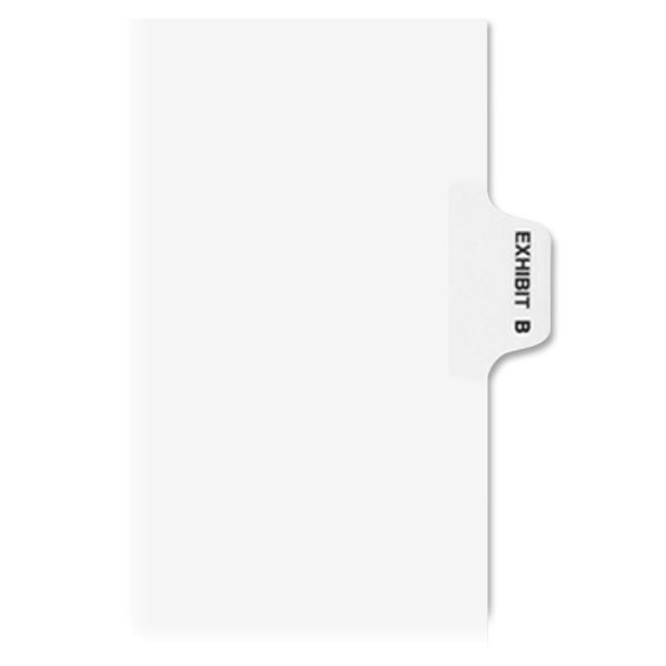 Avery-Style Preprinted Legal Side Tab Divider, 26-Tab, Exhibit B, 11 X 8.5, White, 25/Pack, (1372)