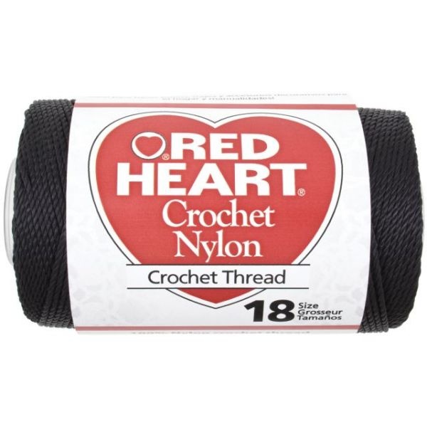 Red Heart Nylon Crochet Thread - Black