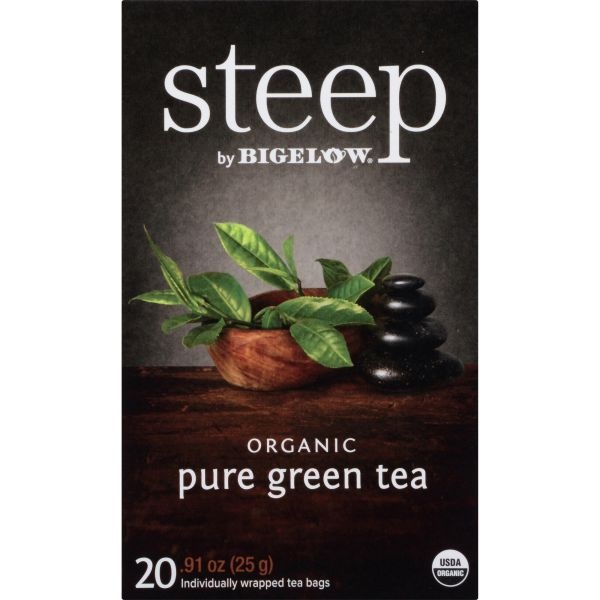 Bigelow Steep Tea, Pure Green, 0.91 Oz Tea Bag, 20/Box