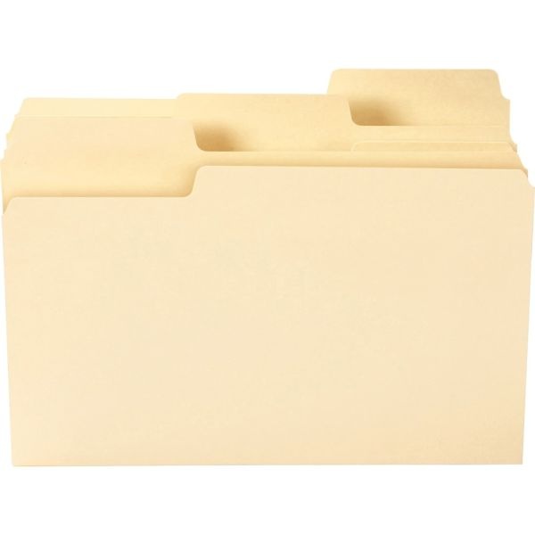 Smead 1/3-Cut 2-Ply Supertab File Folders, Legal Size, Manila, Box Of 100