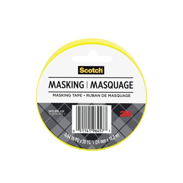 Scotch Expressions Decorative Masking Tape, 1" X 20 Yd., Yellow