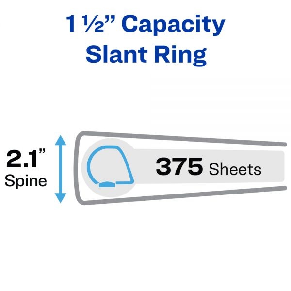 Avery Durable View 3-Ring Binder, 1 1/2" Slant Rings, 49% Recycled, Black, Pack Of 4