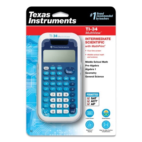 Texas Instruments Ti-34 Multiview Scientific Calculator, 16-Digit Lcd