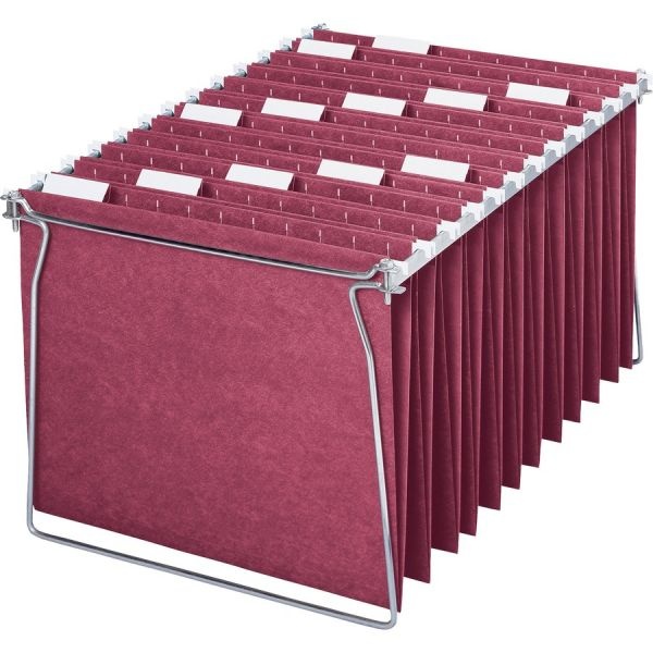 Smead Colored Hanging File Folders With 1/5 Cut Tabs, Letter Size, 1/5-Cut Tabs, Maroon, 25/Box