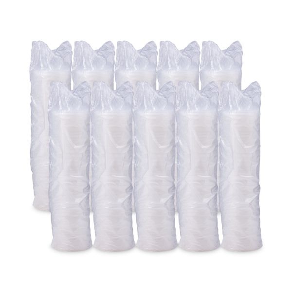 Dart Lift-N-Lock Lid With Straw Slot For 12 Oz Foam Cups , Translucent, Box Of 1,000