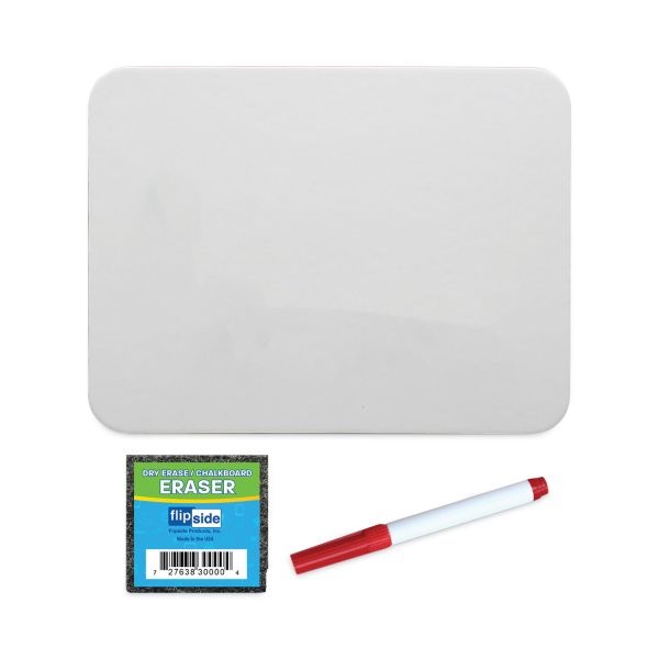 Flipside Dry Erase Board Set With Assorted Color Markers, 12 X 9, White Surface, 12/Pack