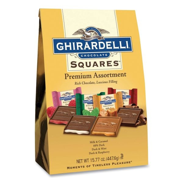 Ghirardelli Premuim Assorted Dark And Milk Chocolate Squares, 15.77 Oz Bag