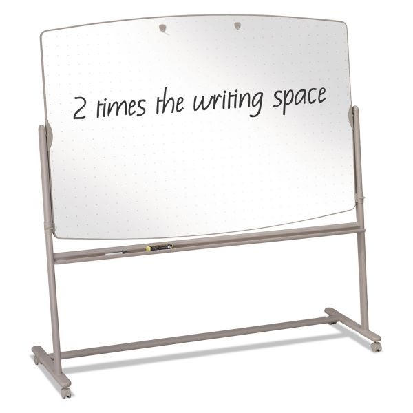 Quartet Large Reversible Total Erase Mobile Non-Magnetic Dry-Erase Whiteboard Easel, 72" X 48", Steel Frame With Neutral Finish