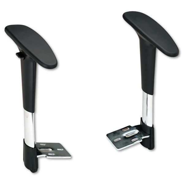 Safco Adjustable T-Pad Arms For Metro Series Extended-Height Chairs, Black/Chrome