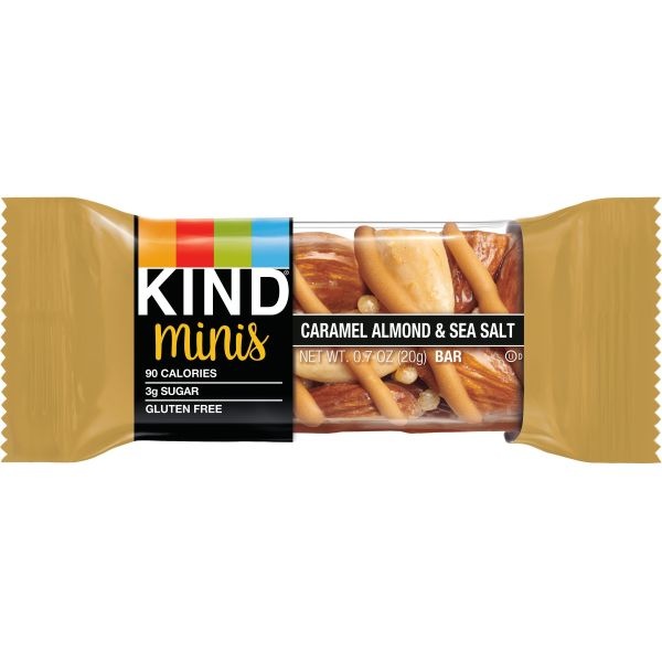 Kind Minis, Dark Chocolate Nuts And Sea Salt/Caramel Almond And Sea Salt, 0.7 Oz, 20/Pack