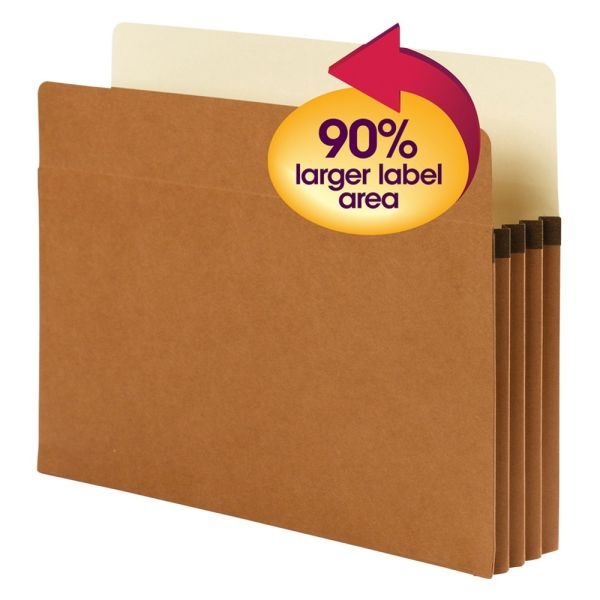 Smead Supertab File Pockets, Letter Size, 3 1/2" Expansion, 30% Recycled, Redrope, Box Of 25