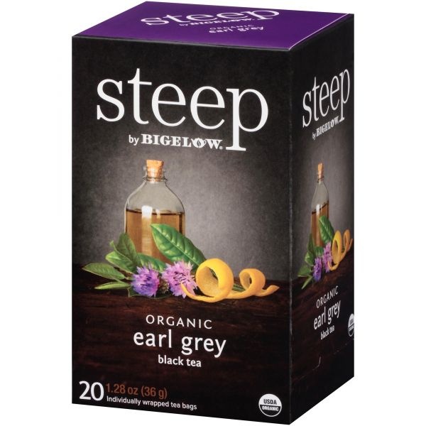 Bigelow Steep Tea, Earl Grey, 1.28 Oz Tea Bag, 20/Box