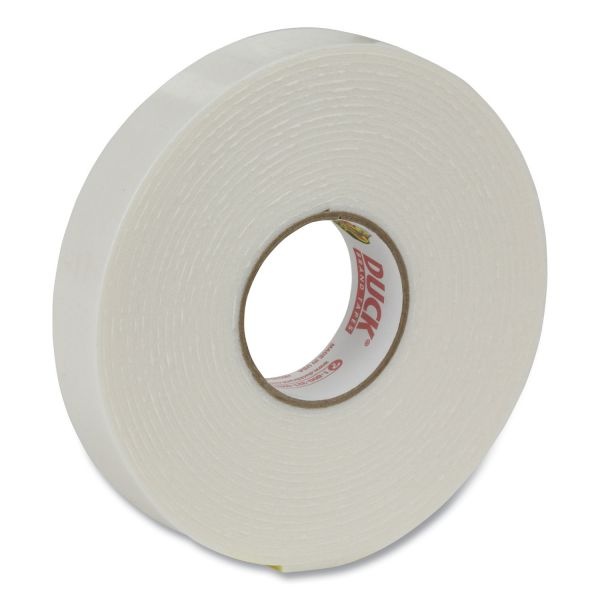 Duck Double-Stick Foam Mounting Tape, Permanent, Holds Up To 2 Lbs, 0.75" X 15 Ft, White