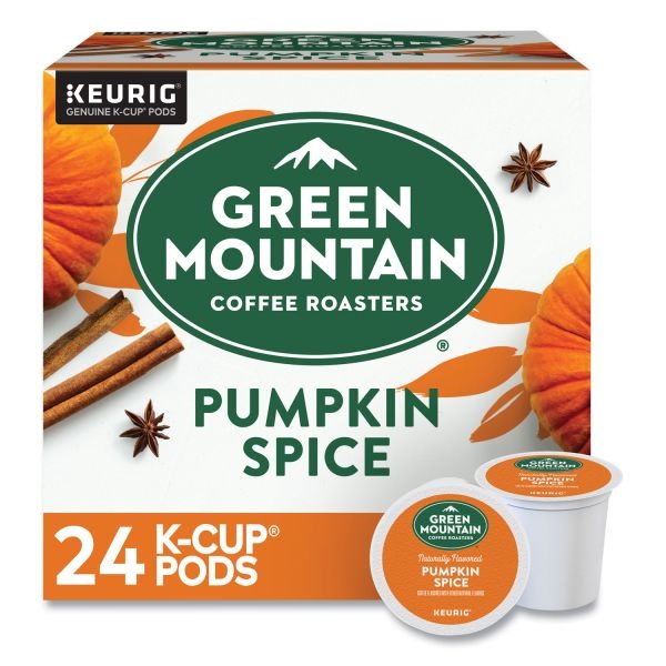 Green Mountain Coffee Fair Trade Certified Pumpkin Spice Flavored Coffee K-Cups, Medium Roast, 96/Carton