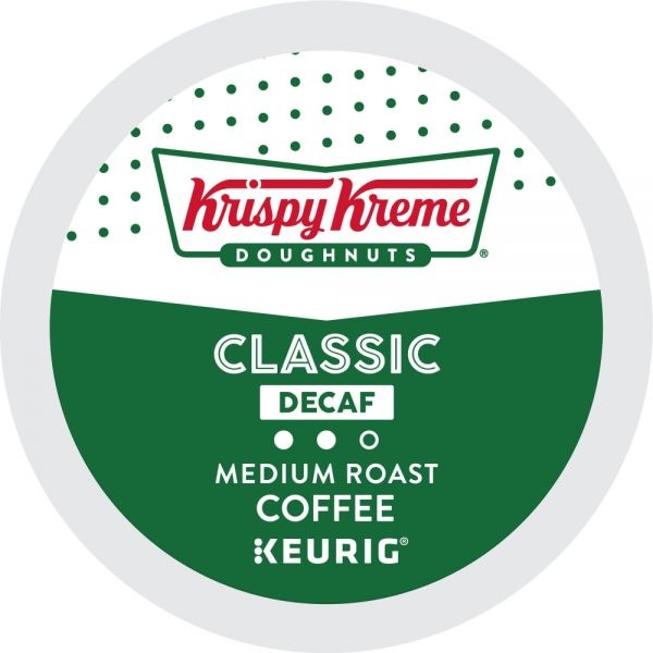 Krispy Kreme Doughnuts Decaf Coffee K-Cups, Decaf, Medium Roast, 24/Box