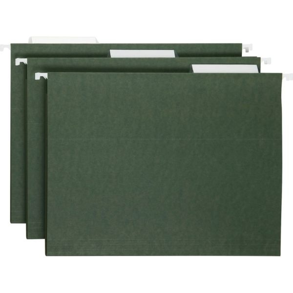 Smead Premium-Quality Hanging Folders, 1/3-Cut Tabs, Letter Size, Standard Green, Pack Of 25 Folders