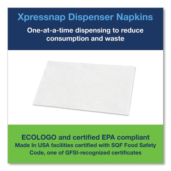 Tork Xpressnap Interfold Dispenser Napkins, 1-Ply, Bag-Pack, 13 X 8.5", White, 6000/Carton