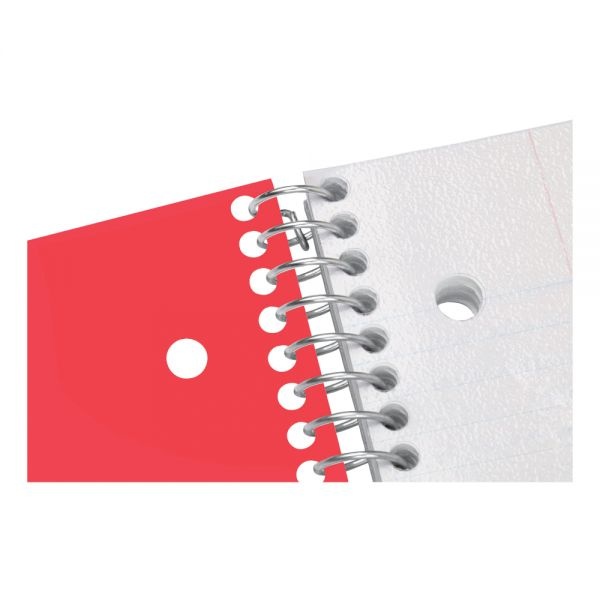 Stellar Poly Notebook, 8-1/2" X 10-1/2", 3 Subject, Wide Ruled, 150 Sheets, Red