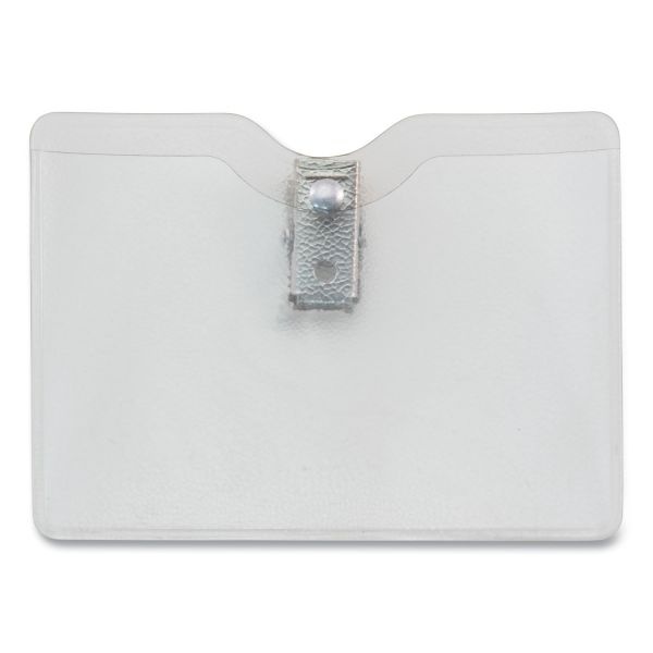 Advantus Security Id Badge Holders With Clip, Horizontal, Clear 3.5" X 3" Holder, 3.5" X 3" Insert, 50/Box
