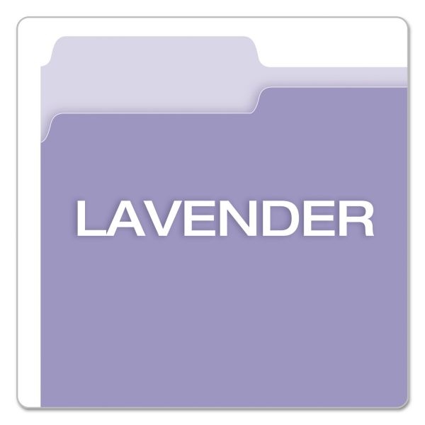 Pendaflex Colored File Folders, 1/3-Cut Tabs: Assorted, Letter Size, Lavender/Light Lavender, 100/Box