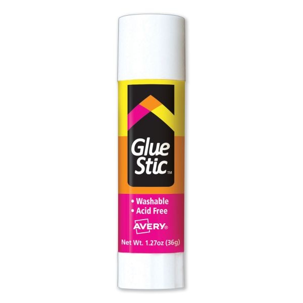 Avery Permanent Glue Stic, Washable, Non-Toxic, 1.27Oz, 6 Total Glue Sticks