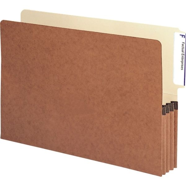 Smead Redrope End-Tab File Pockets, Legal Size, 3 1/2" Expansion, 30% Recycled, Redrope, Box Of 10