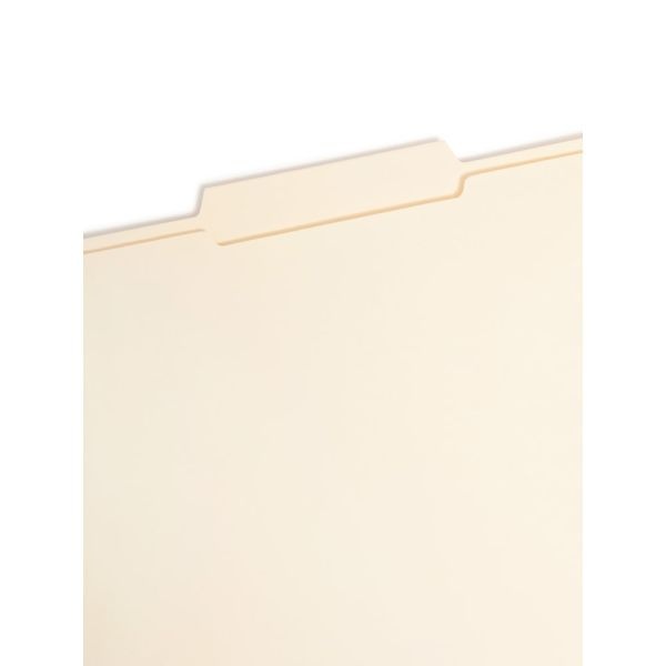 Smead Top-Tab Fastener Folders With Tab, Letter Size, 2/5 Cut, Manila, Box Of 50