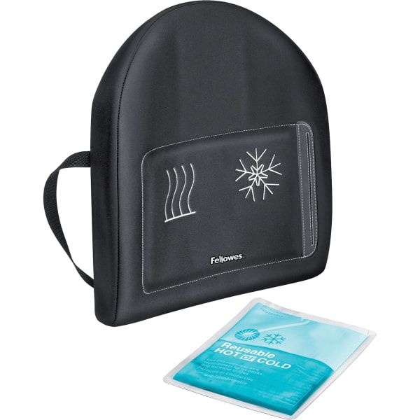 Fellowes Heat And Soothe Back Support, 14.5 X 3 X 13.63, Black