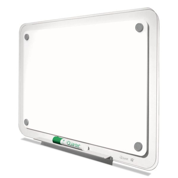 Quartet Iqtotal Erase Board, 23 X 16, White, Clear Frame