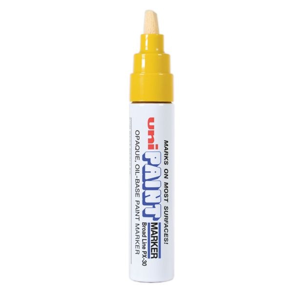 Uni-Paint Permanent Marker, Broad Chisel Tip, Yellow