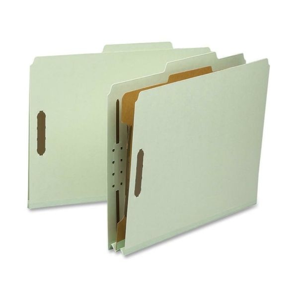 Nature Saver Classification Folders, Letter Size, 2" Expansion, Gray/Green, Box Of 10