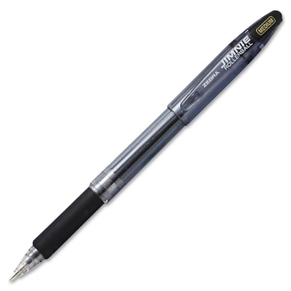 Zebra Jimnie Gel Pen Value Pack, Stick, Medium 0.7 Mm, Black Ink, Clear/Black Barrel, 24/Box