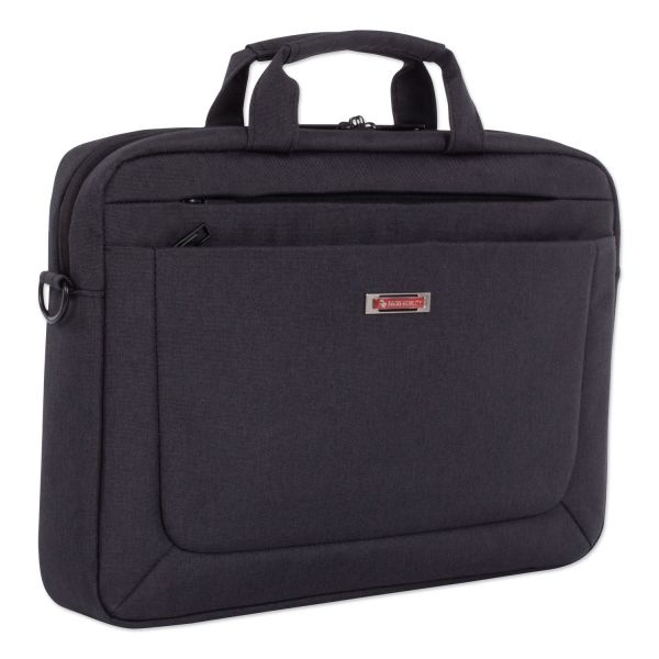 Swiss Mobility Cadence Slim Briefcase, Fits Devices Up To 15.6", Polyester, 3.5 X 3.5 X 16, Charcoal