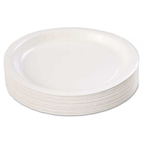 Hoffmaster Coated Paper Dinnerware, Plate, 9" Dia, White, 50/Pack, 10 Packs/Carton