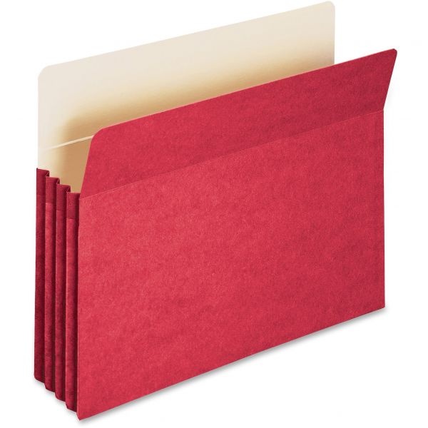 Smead Colored File Pockets, 3.5" Expansion, Letter Size, Red