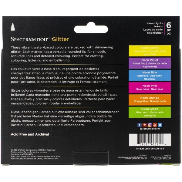 Spectrum Noir Glitter Markers 6/Pkg
