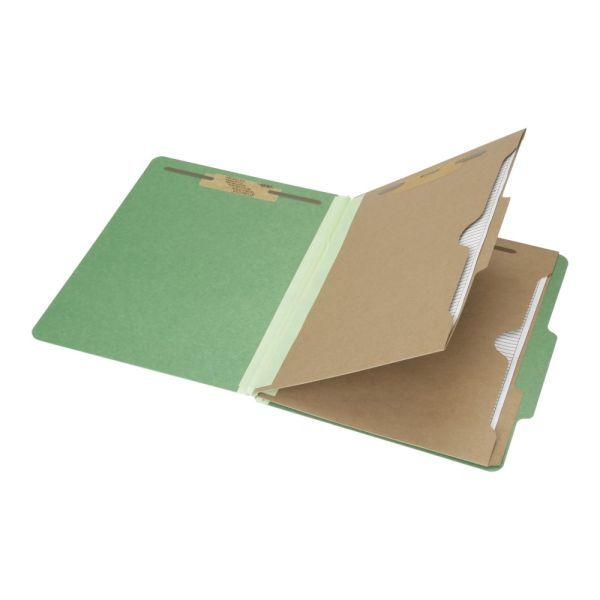 Skilcraft 6-Part 2" Prong Expandable Classification Folders, Letter Size, 30% Recycled, Dark Green, Box Of 10 (Abilityone 7530-01-600-6983)