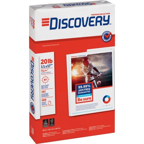 Discovery Premium Selection Multi-Use Paper, Ledger Size (11" X 17"), 20 Lb, Carton Of 2,500 Sheets