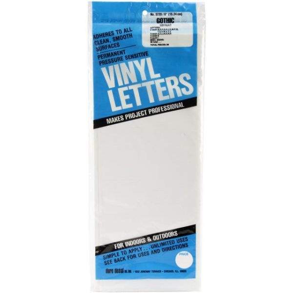 Permanent Adhesive Vinyl Letters 6" 94/Pkg