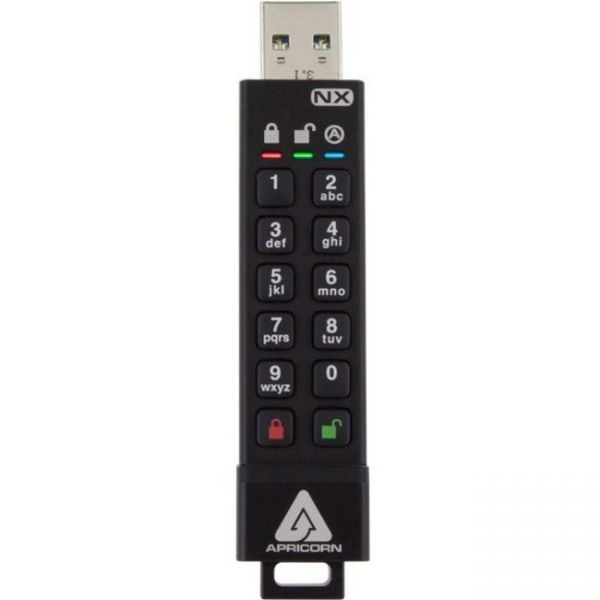 Apricon Aegis Secure Key 3Nx: Software-Free 256-Bit Aes Xts Encrypted Usb 3.1 Flash Key With Fips 140-2 Level 3 Validation, Onboard Keypad, And Up To 25% Cooler Operating Temperatures