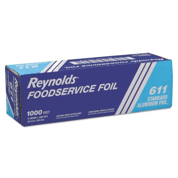 Reynolds Wrap Metro Aluminum Foil Roll, Standard Gauge, 12" X 1,000 Ft, Silver