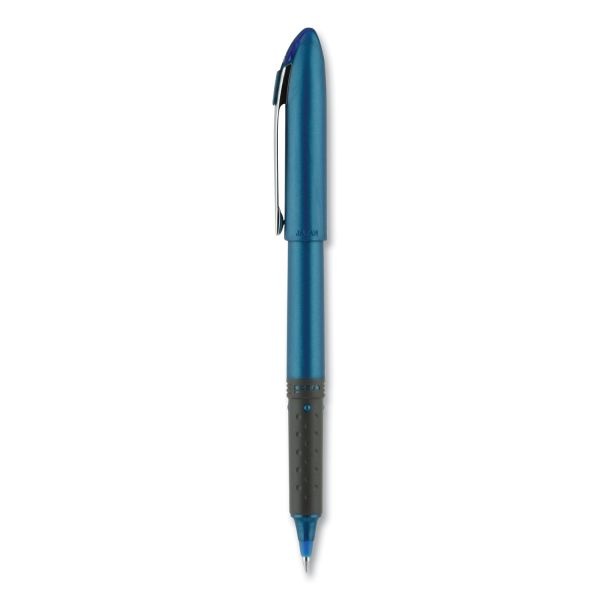 Uniball Grip Roller Ball Pen, Stick, Extra-Fine 0.5 Mm, Blue Ink, Blue Barrel, Dozen