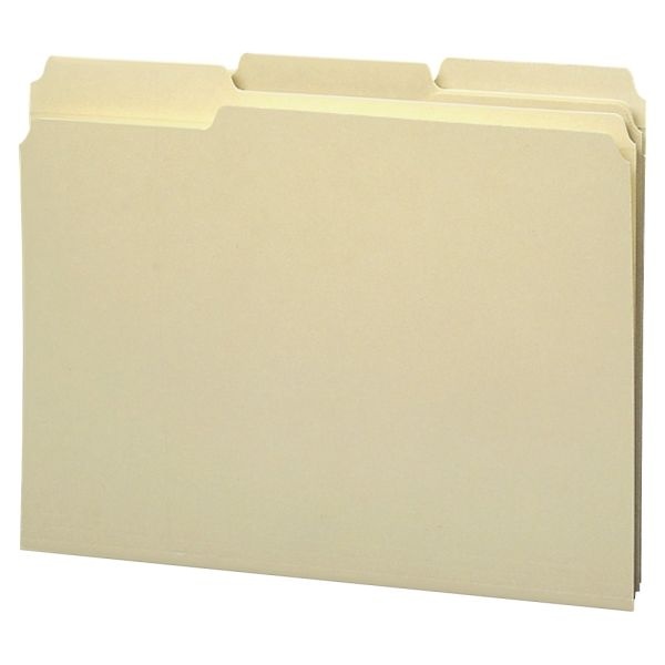 Smead Reinforced Tab Manila File Folders, Letter Size, 1/3 Cut, Box Of 100