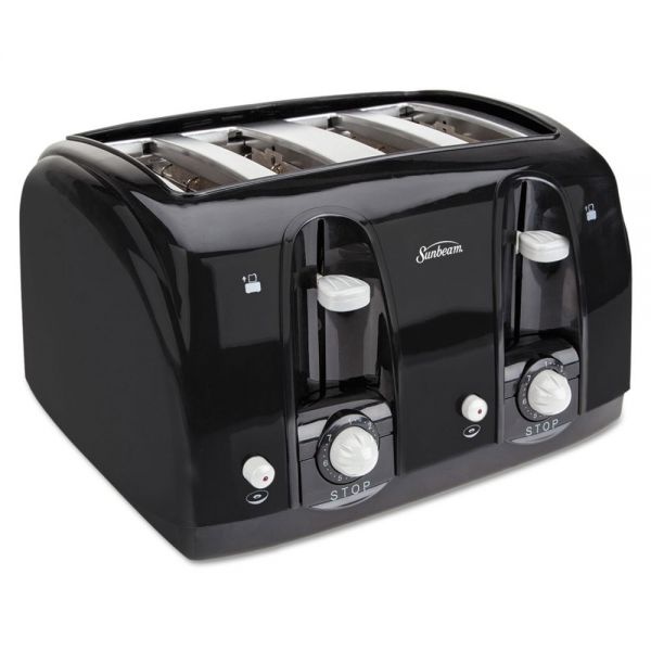 Sunbeam Extra Wide Slot Toaster, 4-Slice, 11.75 X 13.38 X 8.25, Black