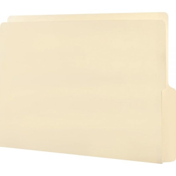 Smead Heavyweight Manila End Tab Folders, 9" High Front, 1/2-Cut Tabs: Bottom, Letter Size, 0.75" Expansion, Manila, 100/Box