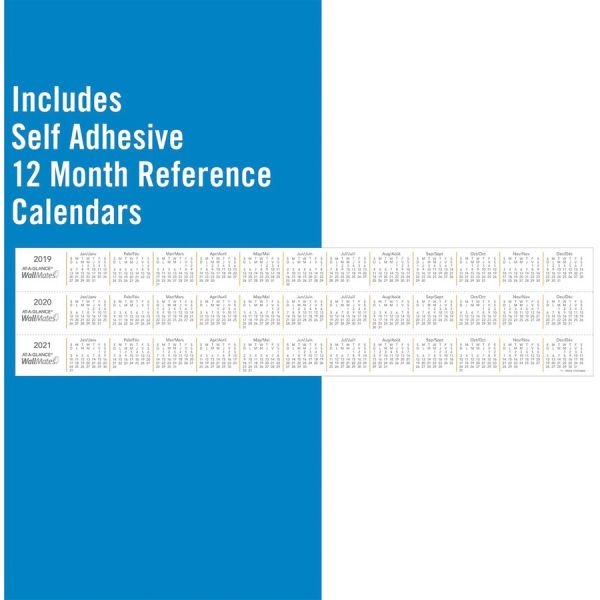 At-A-Glance Wallmates Non-Magnetic Dry-Erase Whiteboard Calendar Surface, 12" X 18", Monthly Undated