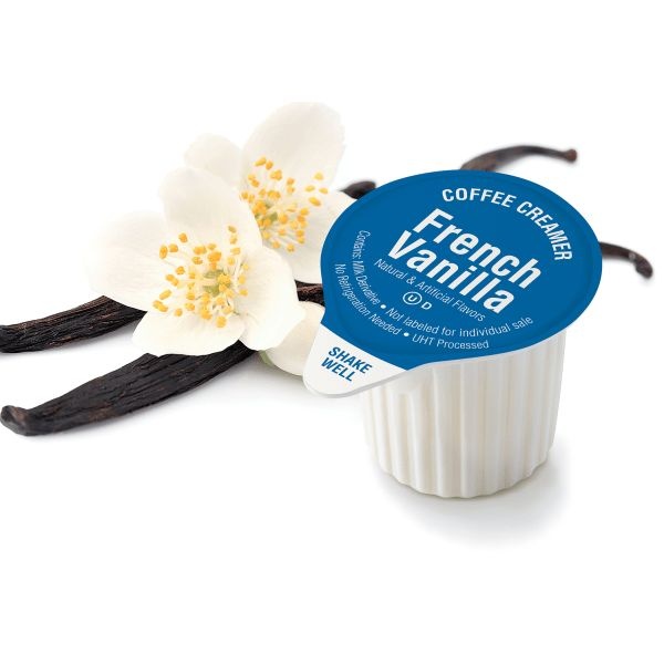 Executive Suite Liquid Coffee Creamer, French Vanilla Flavor, 0.38 Oz Single Serve, Box Of 48